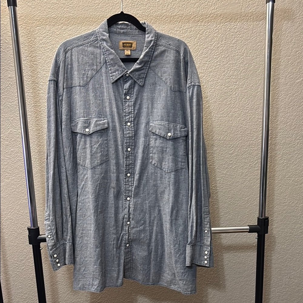 Foundry Men's Blue Denim Shirt